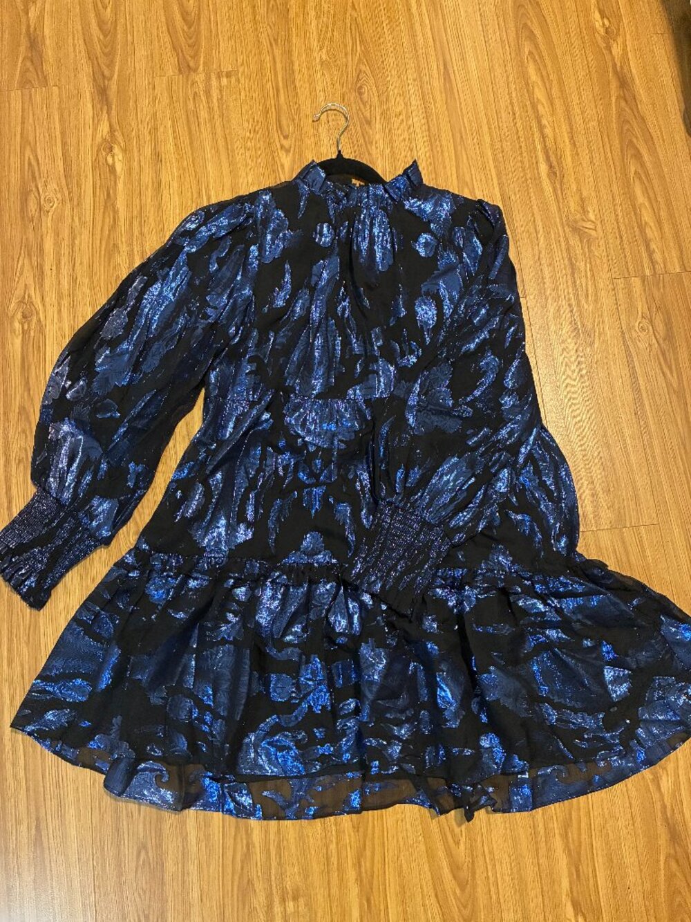 NWT - Alice + Olivia Marella Mini Dress Sz 2 - Black/Blue